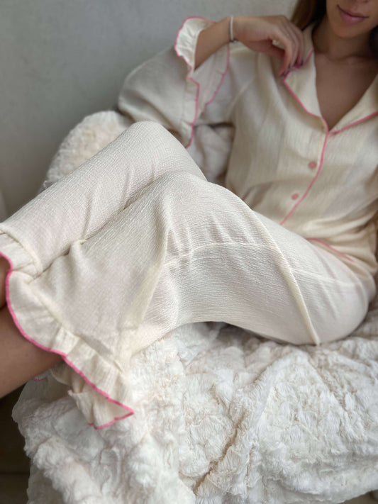 Pajamas with Collar and Buttons